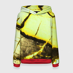 Женская толстовка Трещины на абстрактном жёлтом фоне