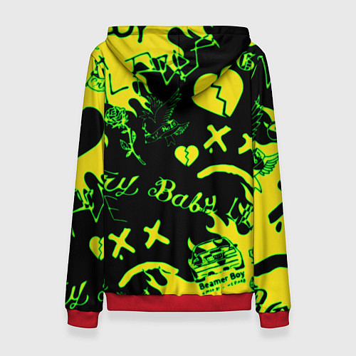 Женская толстовка Lil Peep кислотные автографы / 3D-Красный – фото 2