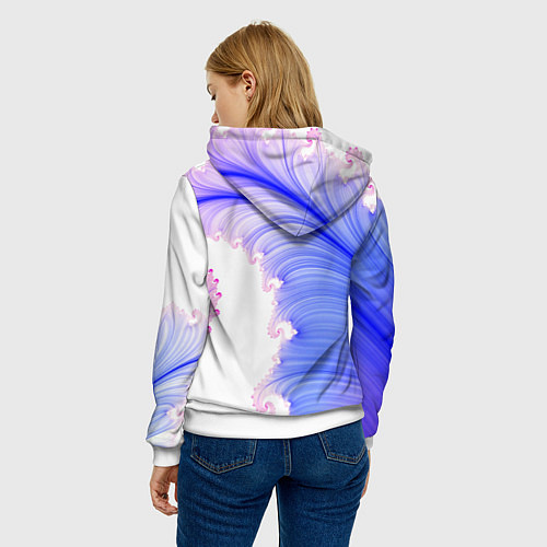 Женская толстовка Узоры неон фрактал / 3D-Белый – фото 4