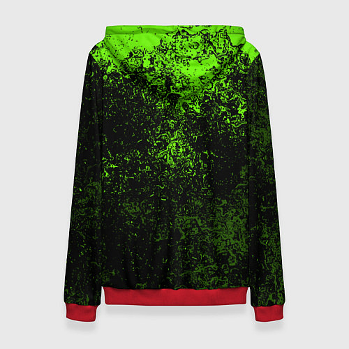 Женская толстовка Зеленые брызги красок / 3D-Красный – фото 2