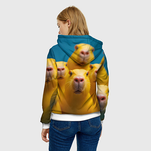 Женская толстовка Желтые капибары / 3D-Белый – фото 4