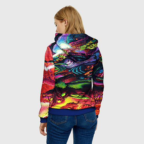 Женская толстовка Tekken hyper monster steel / 3D-Синий – фото 4