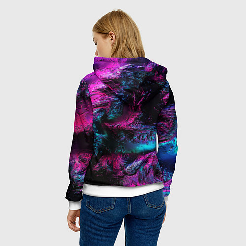 Женская толстовка Tekken neon colors / 3D-Белый – фото 4