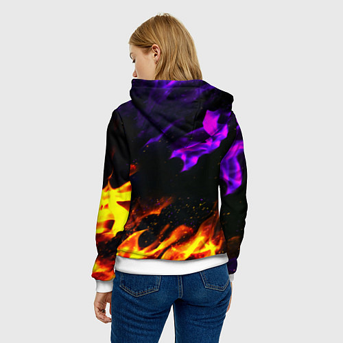 Женская толстовка Warthunder neon flame / 3D-Белый – фото 4