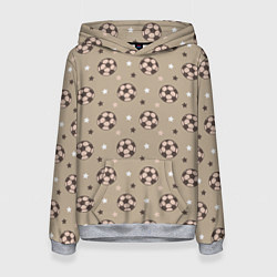Женская толстовка Футбольные мячи и звезды