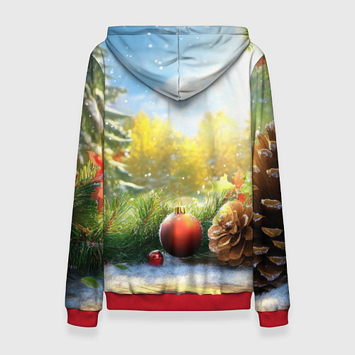 Женская толстовка Солнечный новый год / 3D-Красный – фото 2