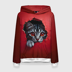 Женская толстовка Выглядывающий котик