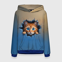 Женская толстовка Выглядывающий котенок
