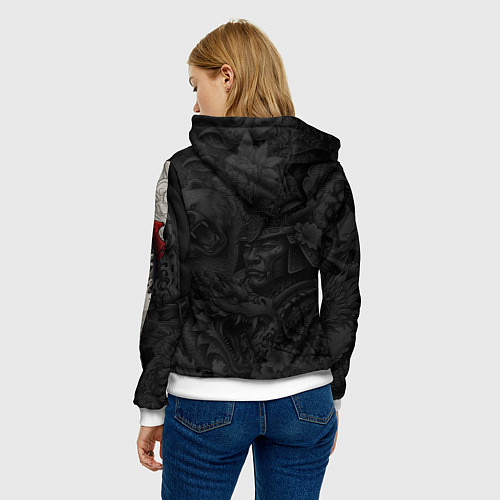 Женская толстовка Дракон в стиле татуировки ирезуми / 3D-Белый – фото 4