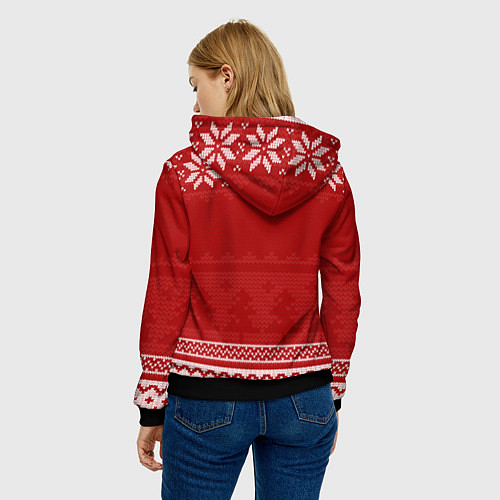 Женская толстовка Новогодний Ghost of Tsushima / 3D-Черный – фото 4