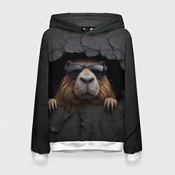 Женская толстовка Капибара в стене