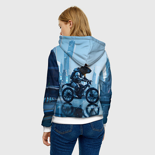 Женская толстовка Капибара мотоциклист / 3D-Белый – фото 4