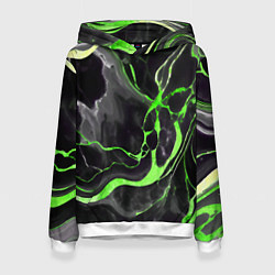 Женская толстовка Зелёно-чёрный мрамор