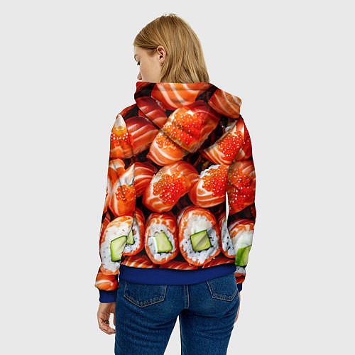 Женская толстовка Филадельфия с красной икрой / 3D-Синий – фото 4