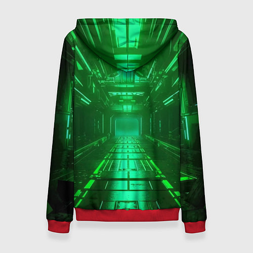 Женская толстовка Зелёный коридор / 3D-Красный – фото 2