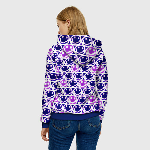 Женская толстовка Nirvana neon smile / 3D-Синий – фото 4