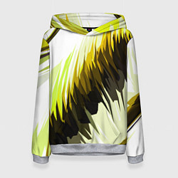 Женская толстовка Чёрно-жёлтые острые полосы на белом фоне