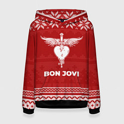 Женская толстовка Новогодний Bon Jovi