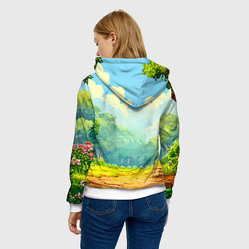 Женская толстовка Слоненок в лесу / 3D-Белый – фото 4