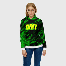 Толстовка-худи женская Dayz кислотное лого краски, цвет: 3D-белый — фото 2