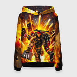 Женская толстовка Дэдпул и Росомаха при взрыве