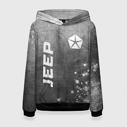 Толстовка-худи женская Jeep - grey gradient вертикально, цвет: 3D-черный