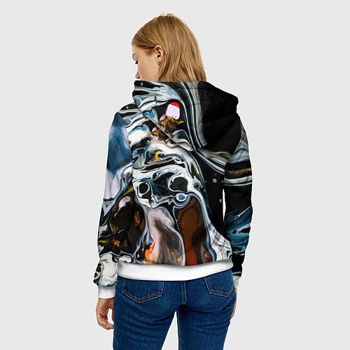 Женская толстовка Морти и Рик под властью ядовитой слизи - коллаба / 3D-Белый – фото 4