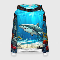 Женская толстовка Акула в океане