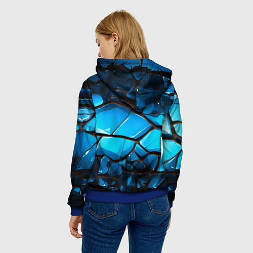 Женская толстовка Синяя текстура объемных плит / 3D-Синий – фото 4