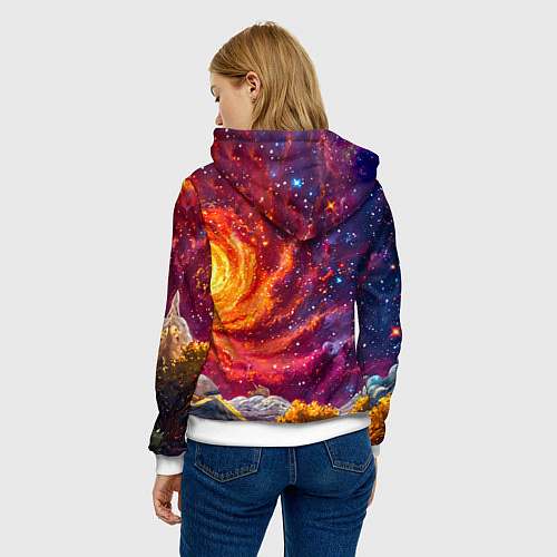 Женская толстовка Кукушка в космосе / 3D-Белый – фото 4