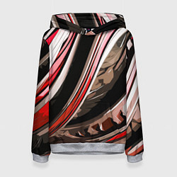Женская толстовка Волнистая чёрно-красная абстракция