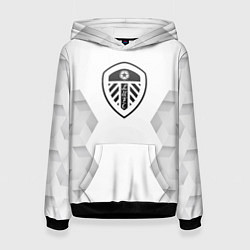 Толстовка-худи женская Leeds United white poly, цвет: 3D-черный