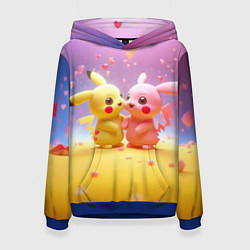 Женская толстовка Желтые и розовый Пикачу