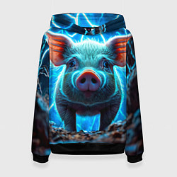 Женская толстовка Свинья и разряды молний