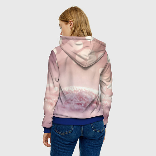 Женская толстовка Влюбленные белочки с сердечком / 3D-Синий – фото 4