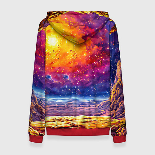 Женская толстовка Сурикат и космическое небо / 3D-Красный – фото 2
