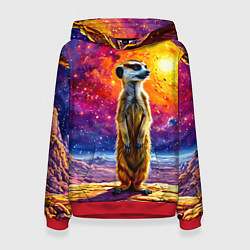 Женская толстовка Сурикат и космическое небо