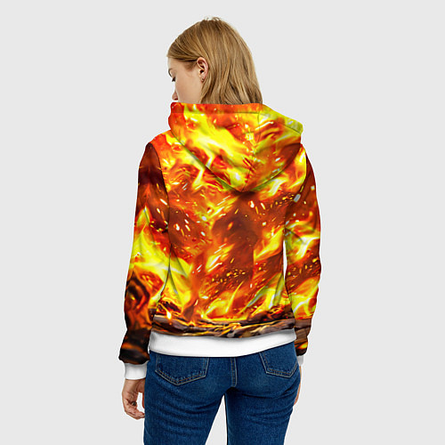 Женская толстовка Еж в огне / 3D-Белый – фото 4