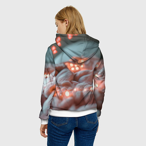 Женская толстовка Котик с сердечком / 3D-Белый – фото 4