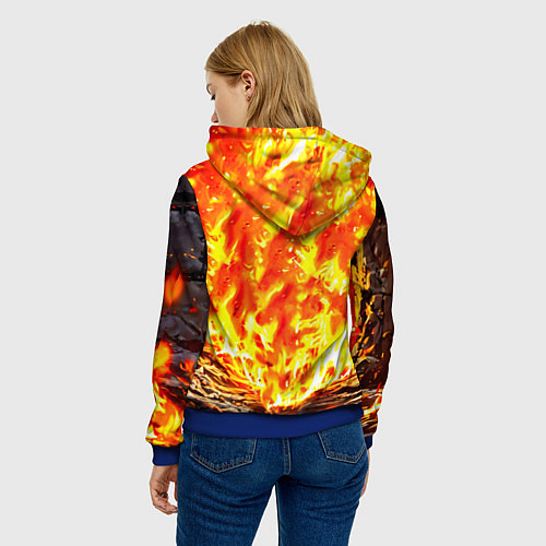 Женская толстовка Овечка в огне / 3D-Синий – фото 4