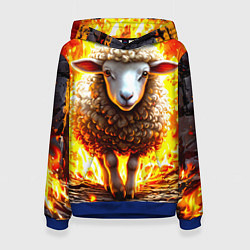 Женская толстовка Овечка в огне