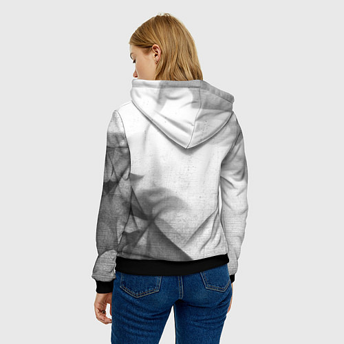 Женская толстовка Chery - white gradient вертикально / 3D-Черный – фото 4