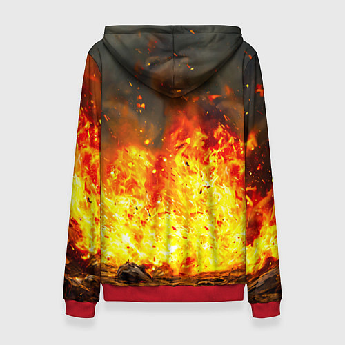 Женская толстовка Буйвол в огне / 3D-Красный – фото 2