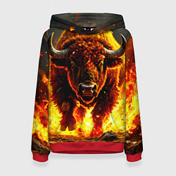 Женская толстовка Буйвол в огне