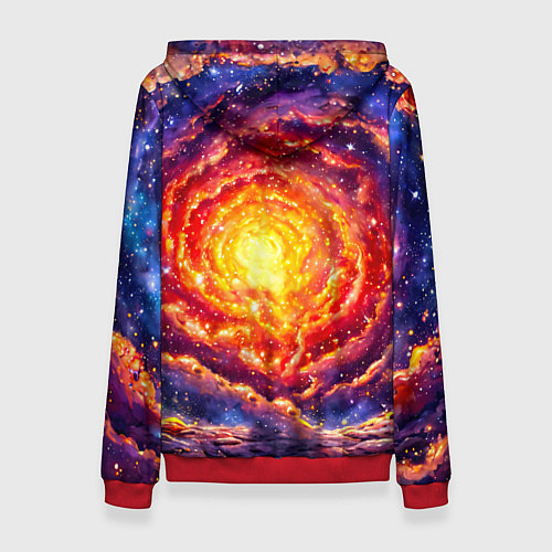 Женская толстовка Медвежонок смотрит в космос / 3D-Красный – фото 2