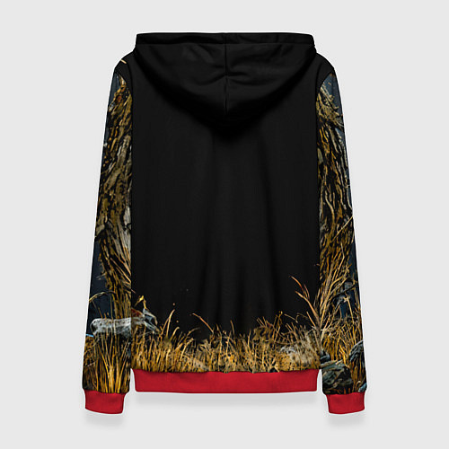 Женская толстовка Олень в ночи / 3D-Красный – фото 2