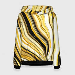 Женская толстовка Волнистые вертикальные чёрно-жёлтые полосы