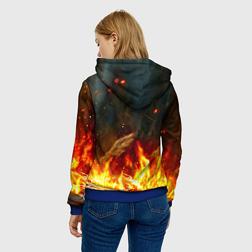 Женская толстовка Зайчик в огне / 3D-Синий – фото 4