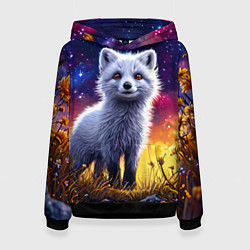 Женская толстовка Песец в звездную ночь