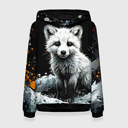 Женская толстовка Песец на черном